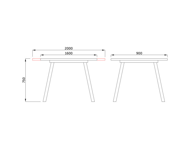Стол ACCENT, 160(200)*90*75 (Бетон/черный)