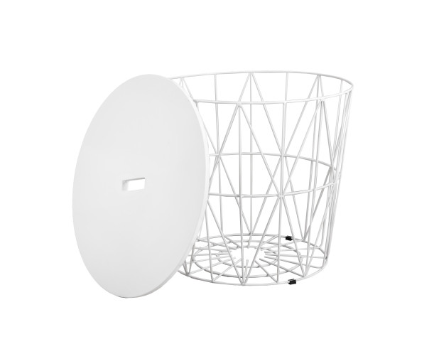 Стол журнальный JUMBO, белый/белый, d 480*430