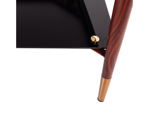 Стол журнальный MASON, 120*60*45, (Черный мрамор/орех с золотым наконечником)