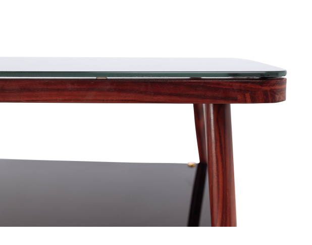 Стол журнальный MASON, 120*60*45, (Черный мрамор/орех с золотым наконечником)