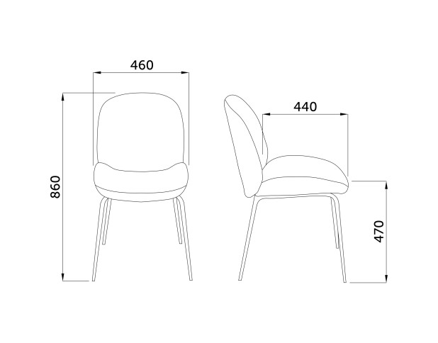 Стул ADAM, серый велюр HLR-21/черный