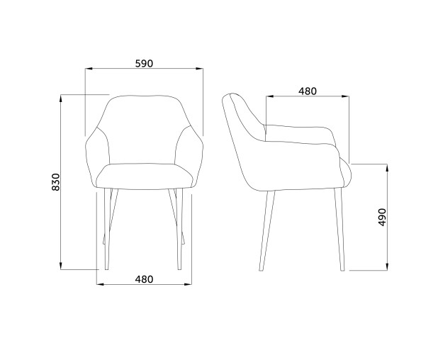 Стул DINAR, пыльная роза велюр/черный