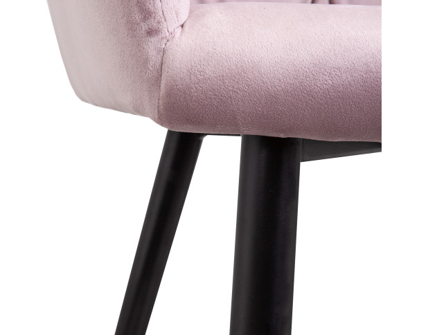 Стул DINAR, пыльная роза велюр/черный