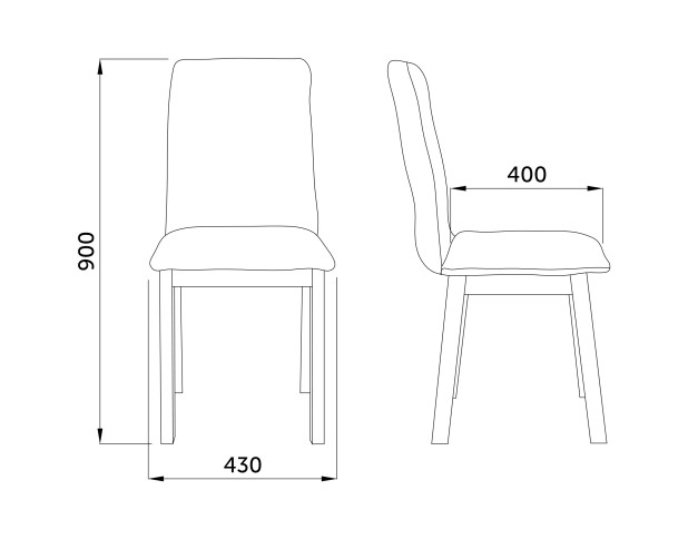 Стул HUGO 5, серый 26Х/бук натуральный