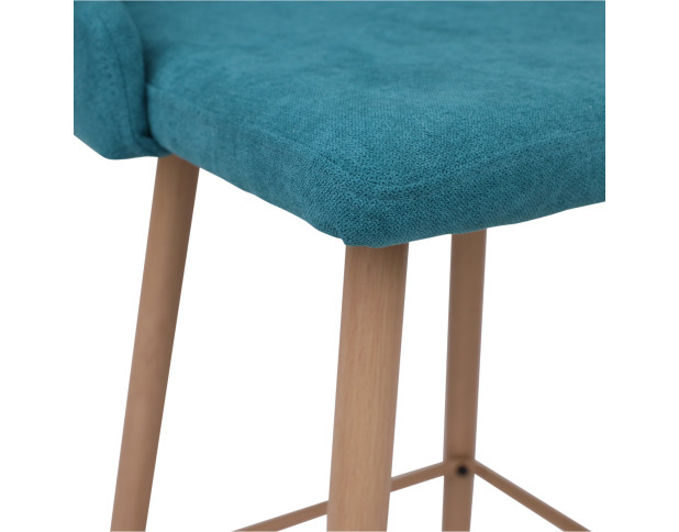Стул LARA,2 , барный, бирюзовая ткань 1701-21/дуб