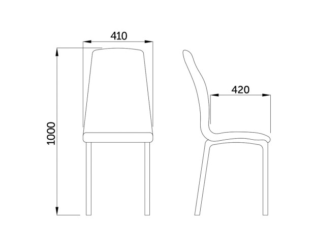 Стул SATURN, черный/хром
