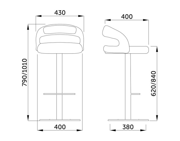 Стул барный BRUNO, черный/хром