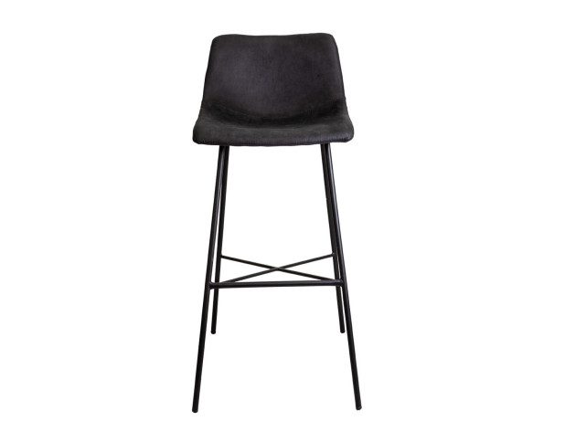 Стул барный KANSAS, (черная ткань+черная нить)