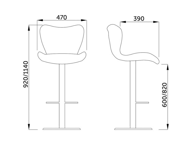 Стул барный MIST, (черный)