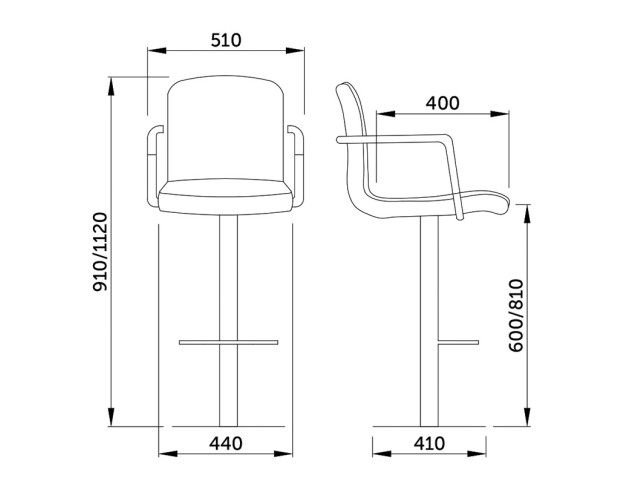 Стул барный OREGON, (серый/хром)