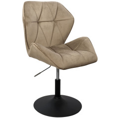 Стул барный OSLO, (светло-коричневый велюр/черный)