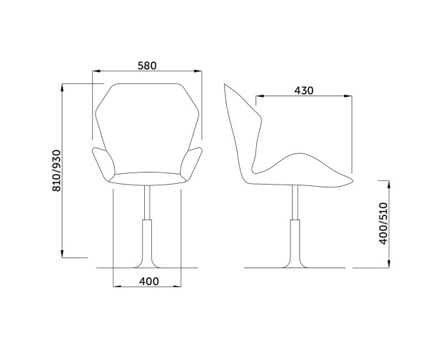Стул барный OSLO, (светло-коричневый велюр/черный)