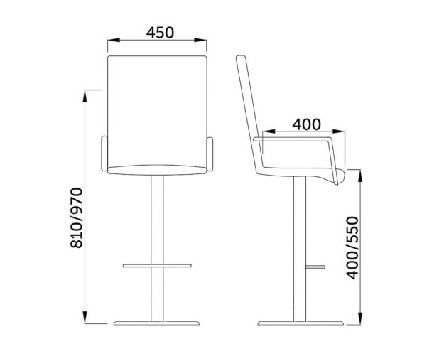 Стул барный ROSIO (серая ткань)