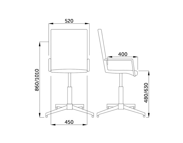 Стул барный ROSIO, 2, поворотный, (серая ткань)