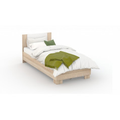 Кровать "Аврора" с основанием 90х200 дуб Сонома/белый"